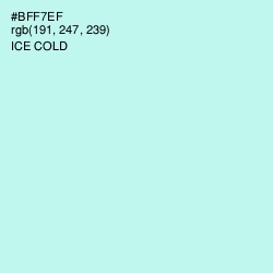 #BFF7EF - Ice Cold Color Image